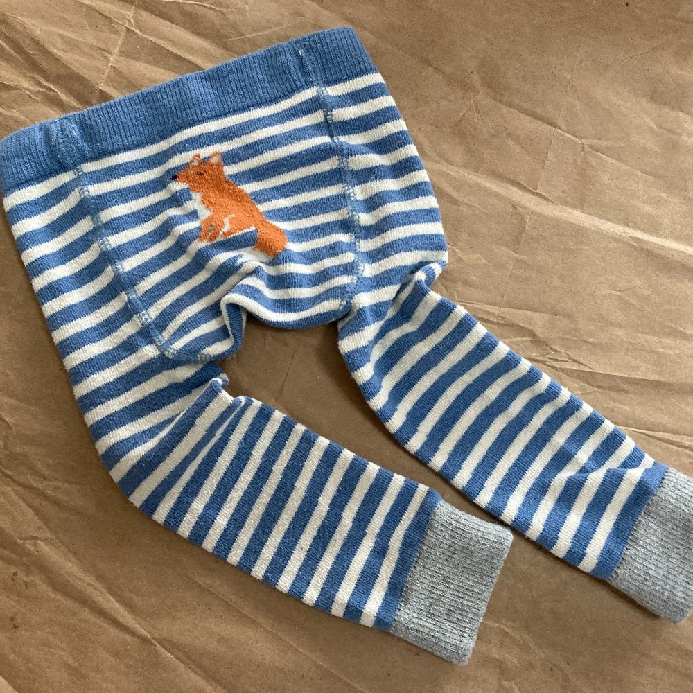 Baby Boden Footless Tights Fox Blue Stripe